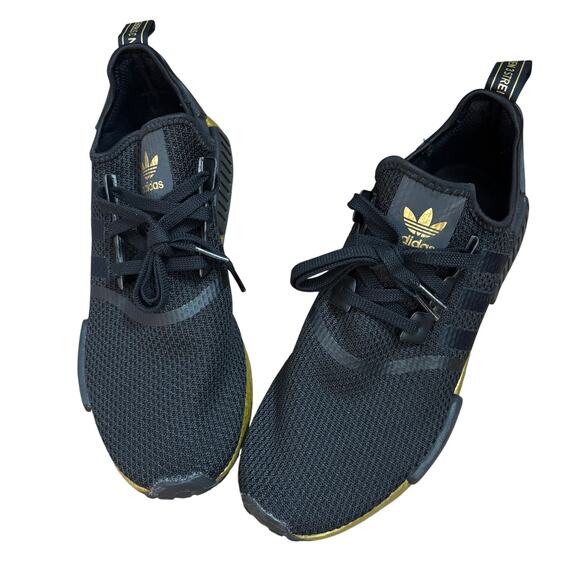 Adidas Nmd_r1 Sneakers Black Carbon Gold Men's 11.5 Lightweight PrimeKnit - Picture 2 of 6